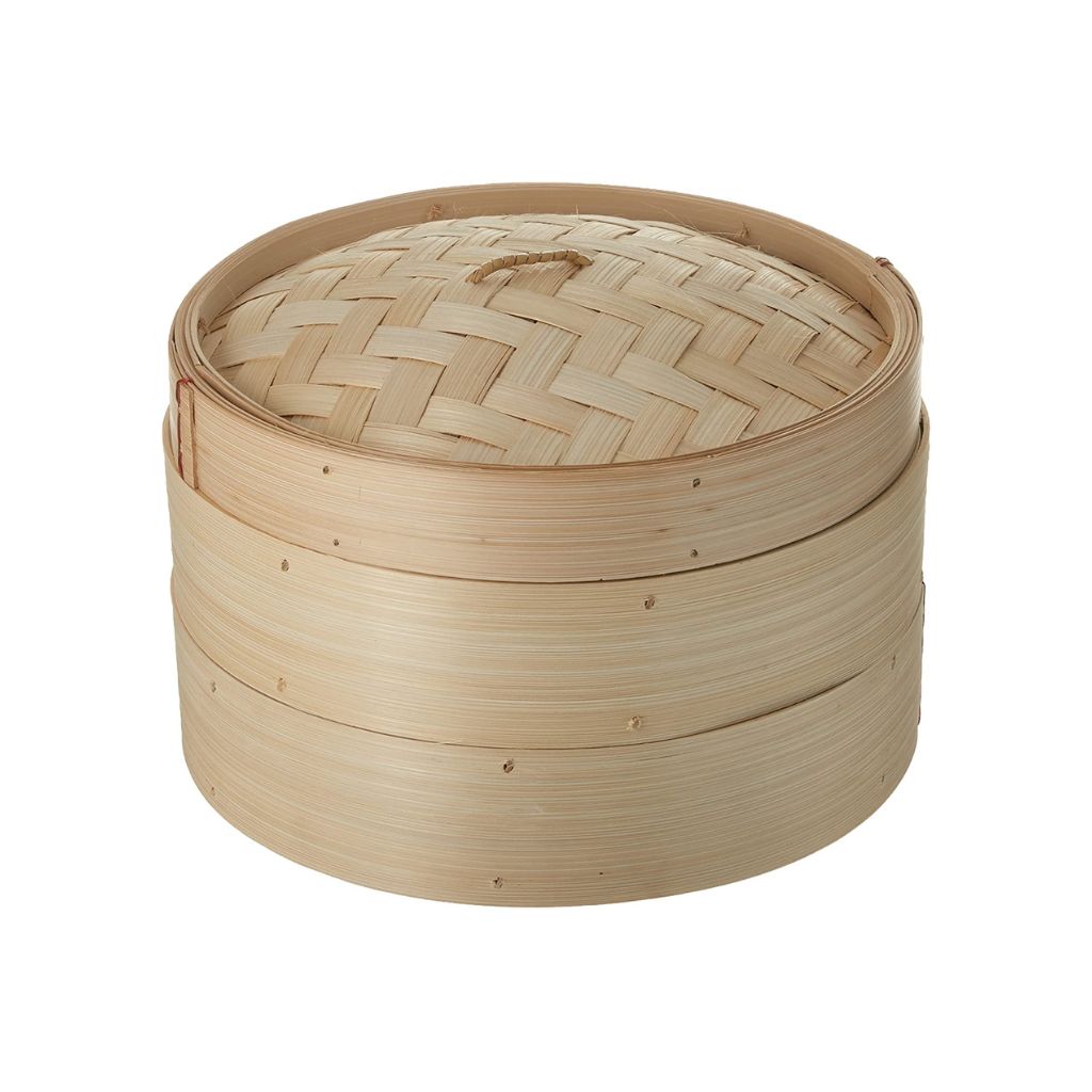 H. Bamboo Steamer (2-Tier): 20cm, 25cm or 30cm