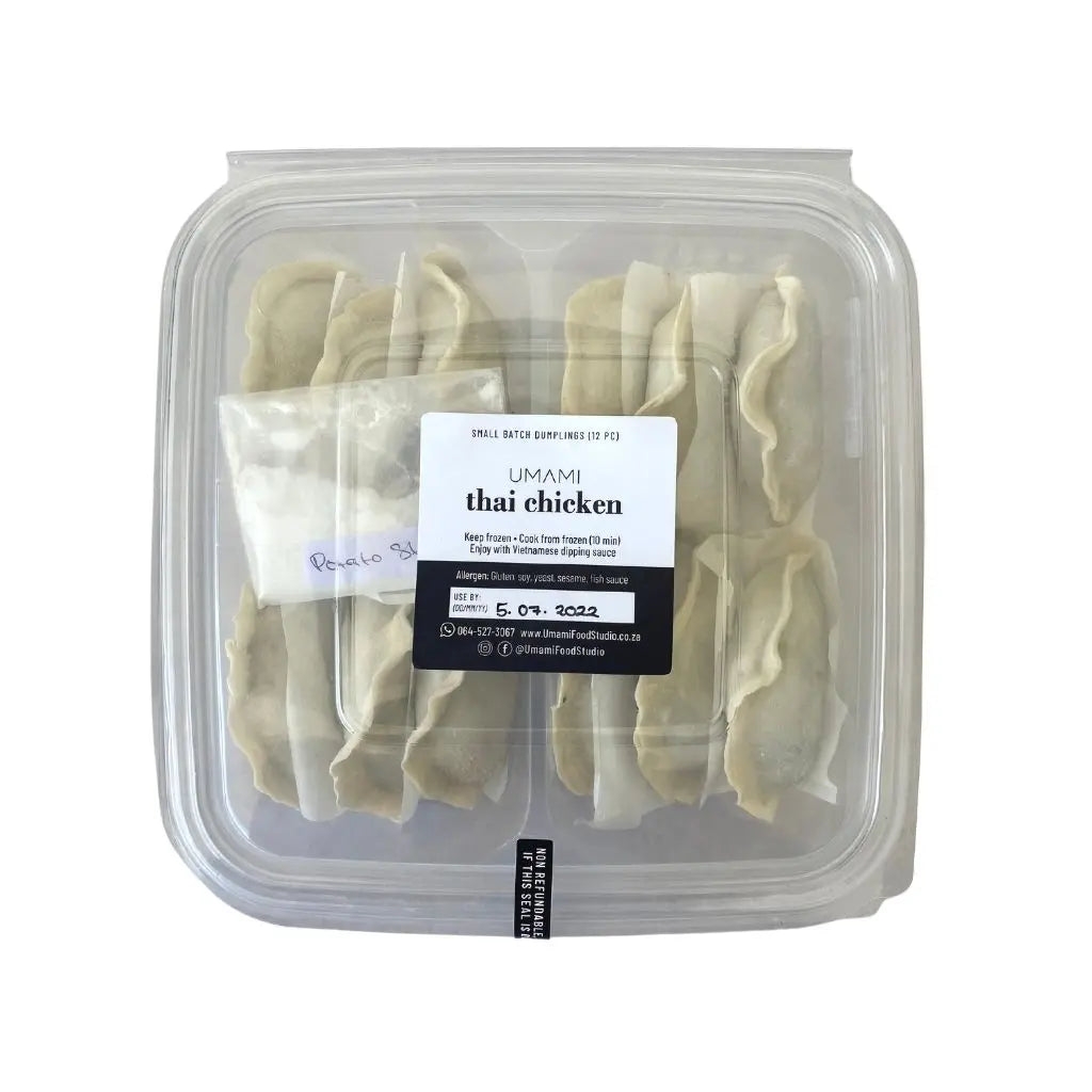 A. Thai Chicken Dumplings 12 Pcs (Frozen: Halal, Gluten Free): delivering to JHB  north/central & PTA_Dumplings