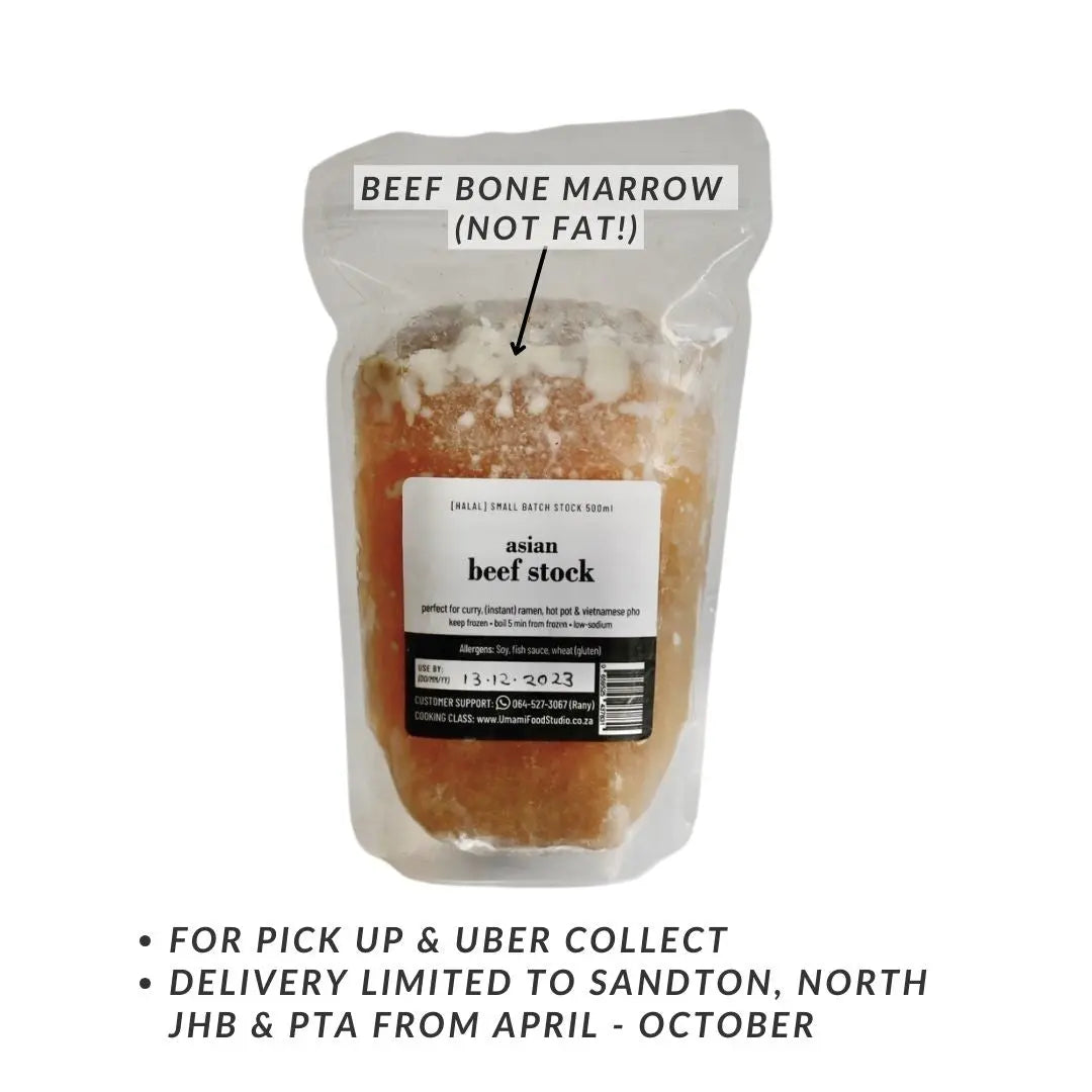 F. Frozen Asian Beef Stock | Beef Bone Broth 500ml (Halal): delivering to JHB & PTA only_Stock & Broth