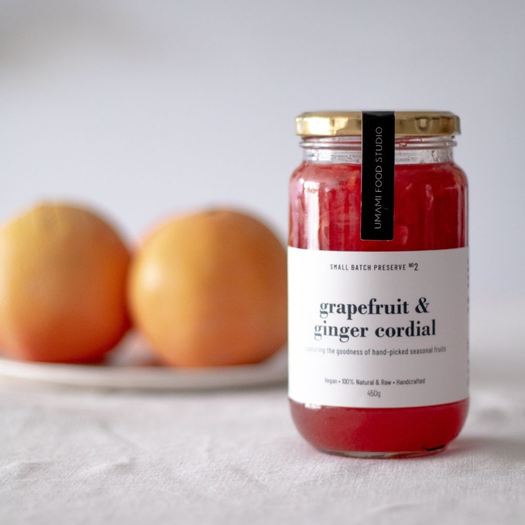 B. Grapefruit Ginger Cordial 450g (Halal, Vegan)